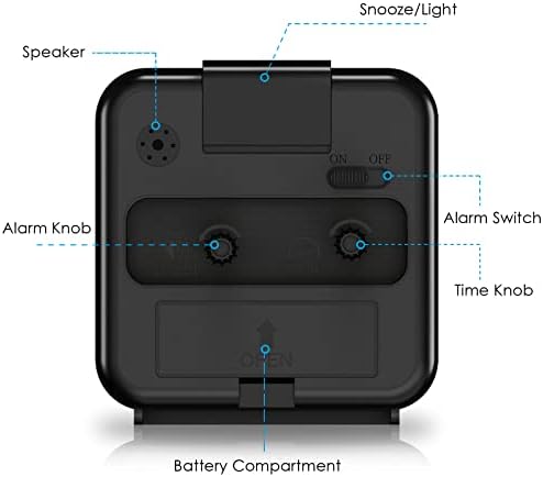 Silent Non-Ticking Clock with Loud Alarm and Night Light