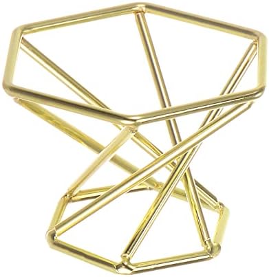 MECCANIXITY Gold Hexagonal Crystal Ball Display Stand 13 Inch