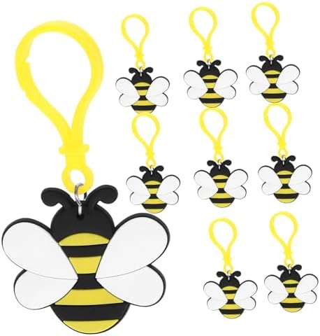 FAVOMOTO 12pcs Cute Bee Charm Keychain Pack for Women