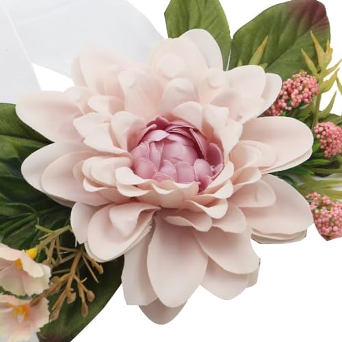 HEVSTIL 2 Pack Elegant Floral Curtain Tiebacks with Handmade Flowers Pink