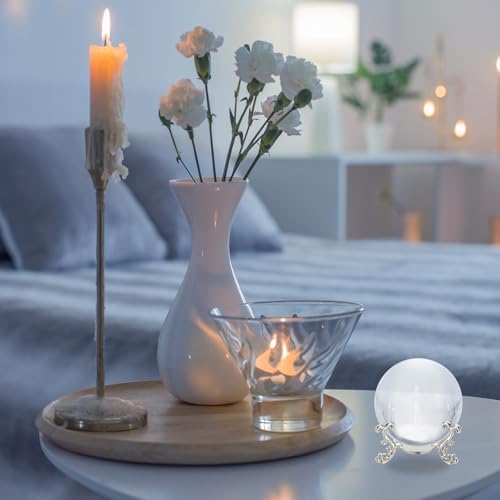 Uxcell 2pcs Metal Crystal Sphere Holder for Home Decor