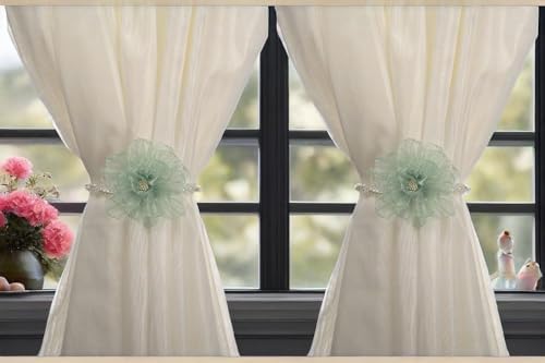 Elegant Pearl Beaded Magnetic Curtain Tiebacks 1 Pair