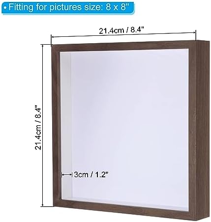 PATIKIL 8x8 Shadow Box Frame Brown