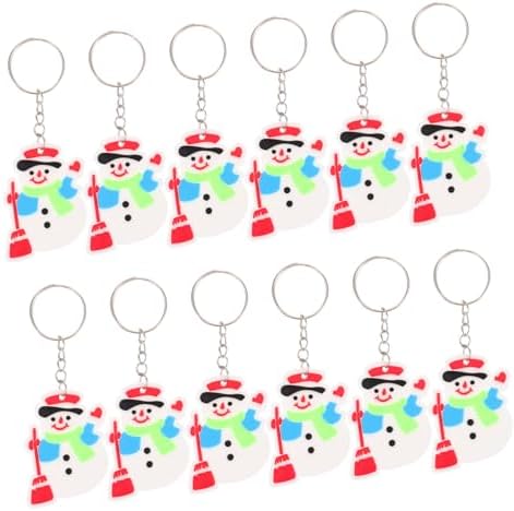 12pcs Cartoon Santa Keychains Christmas Decor