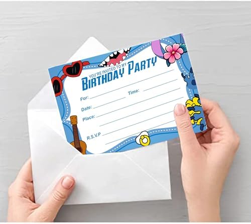 16pcs S-D-Z Birthday Party Invitations with Envelopes