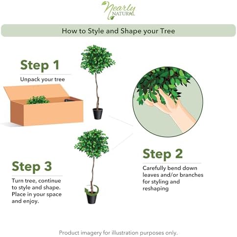 Nearly Natural 4ft Triple Trunk Artificial Ficus Tree