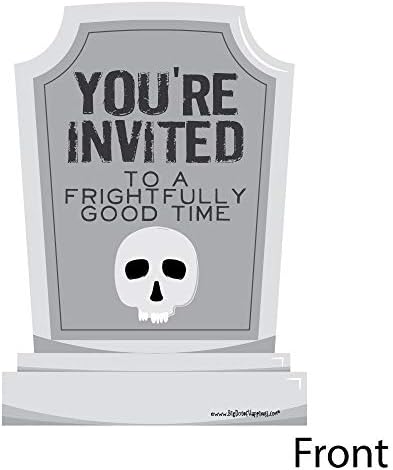 Big Dot of Happiness Halloween Party Tombstone Invitations Set of 12