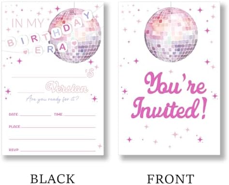 Girl Birthday Party Invitations with Envelopes Set of 20