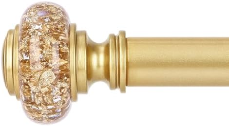 Gold Curtain Rods 48 to 84 Inch Vintage Crystal Finials