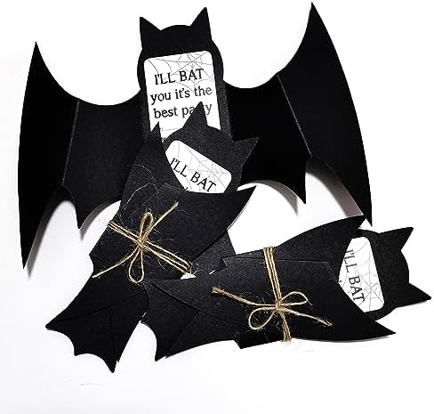 Superhero Party Favor Invitations 20PCS 3D Black Bats Cards
