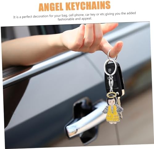 Zerodeko 6pcs Angel Keychain Pendant Keychains for Women