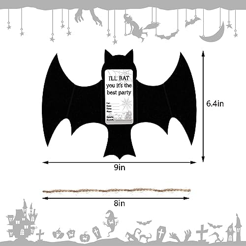 Superhero Party Favor Invitations 20PCS 3D Black Bats Cards
