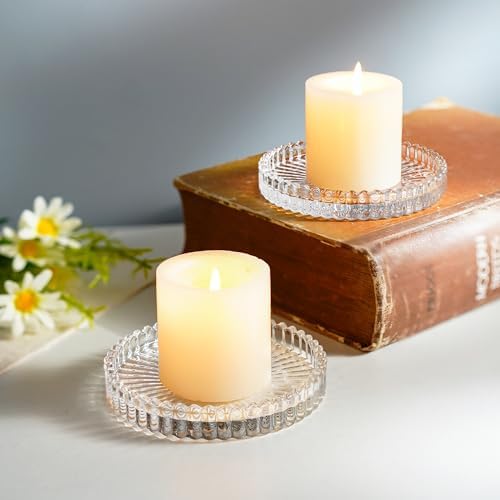 Kanpura 4 Inch Glass Candle Holder Set of 2