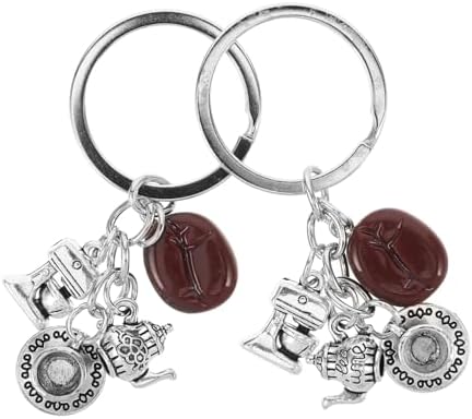 IMIKEYA 2pcs Cute Coffee Bean Keychain