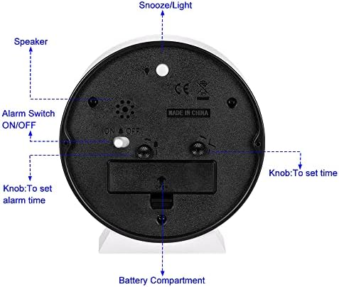 Tinload Analog Alarm Clock with Silent Seconds and Manual Light