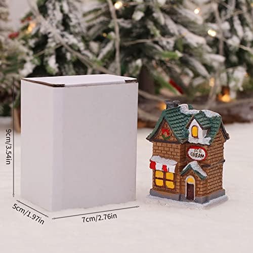 Ochine Resin Christmas Village Houses with LED Light