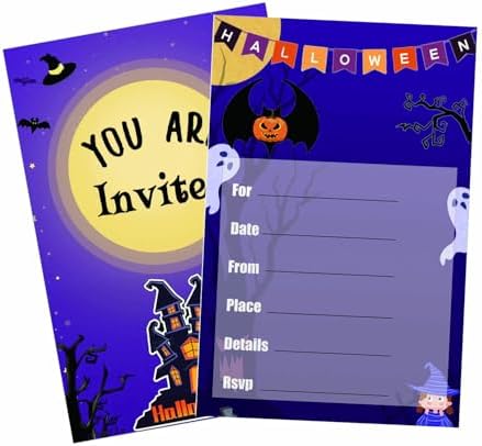 Halloween Party Invitation Cards 50-Pack