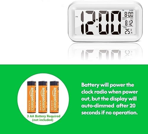 45 Inch LCD Digital Alarm Clock with Temperature and Calendar