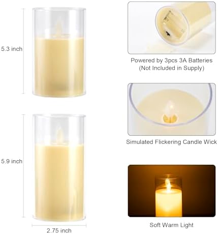 ELEATTRUN Outdoor Candle Lantern Set of 2