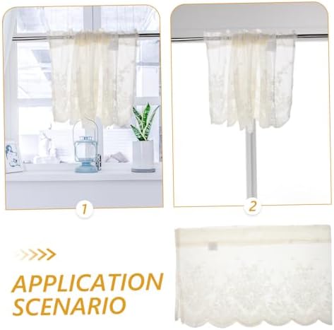 Happyyami Short Lace Window Valance Boho Decorative Curtain