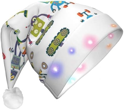 Cute Cartoon Robot Christmas LED Santa Hat for Festive Parties