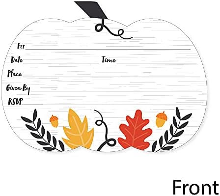 Big Dot of Happiness Fall Pumpkin Fill-In Invitations Set of 12