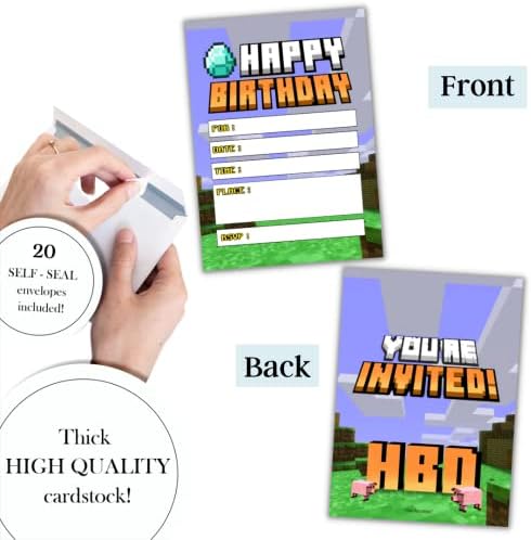 Hat Acrobat Boys Birthday Invitations with Envelopes and Game Cards
