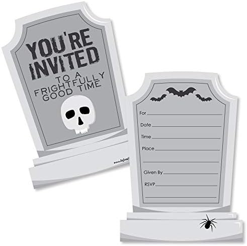 Big Dot of Happiness Halloween Party Tombstone Invitations Set of 12