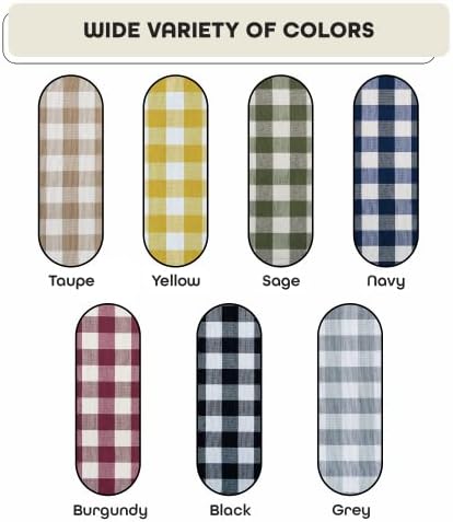 ACHIM Buffalo Check Panel Curtains - Taupe Ivory Plaid 42x84 Inches