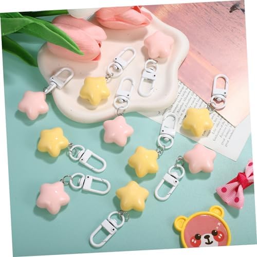 10pcs Cute Star Key Charms Adorable Kawaii Keyrings