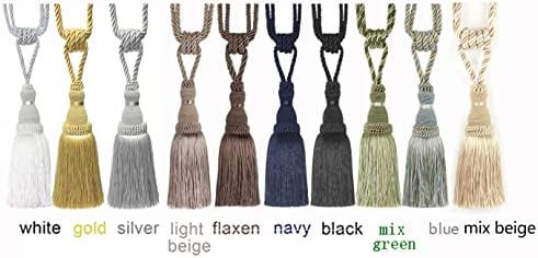 BEL AVENIR 2 Pack Navy Curtain Tiebacks with Tassels