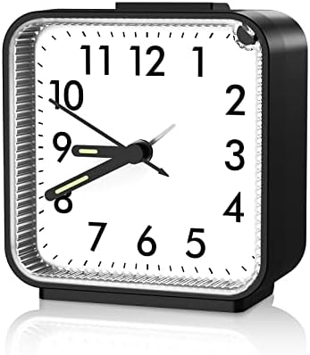 Silent Non-Ticking Clock with Loud Alarm and Night Light