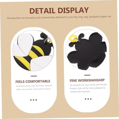FAVOMOTO 12pcs Cute Bee Charm Keychain Pack for Women