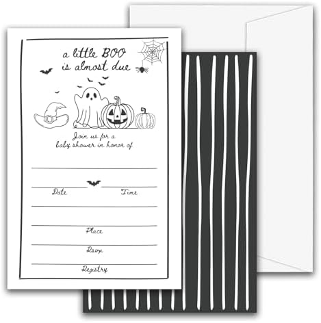 Halloween Baby Shower Invites 25 Double Sided with Envelopes