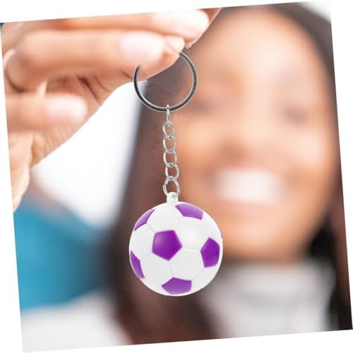 4pcs Realistic Soccer Keychain Pendants Durable Football Keyrings for Boys