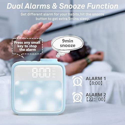 Airivo Alarm Clock Night Light with 6 Scenes and White Noise