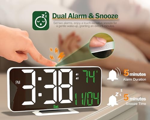 67 Inch Digital Alarm Clock with Temperature Display