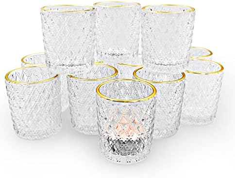 SHMILMH Clear Votive Candle Holders Set of 12