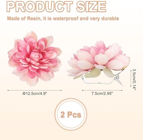 PATIKIL Artificial Lotus Flower Curtain Holdbacks 2Pcs Rose