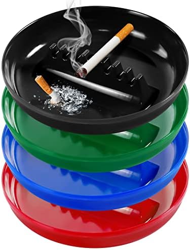 Grovind Plastic Ashtrays Pack of 4 Colors Mixed