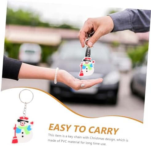12pcs Cartoon Santa Keychains Christmas Decor