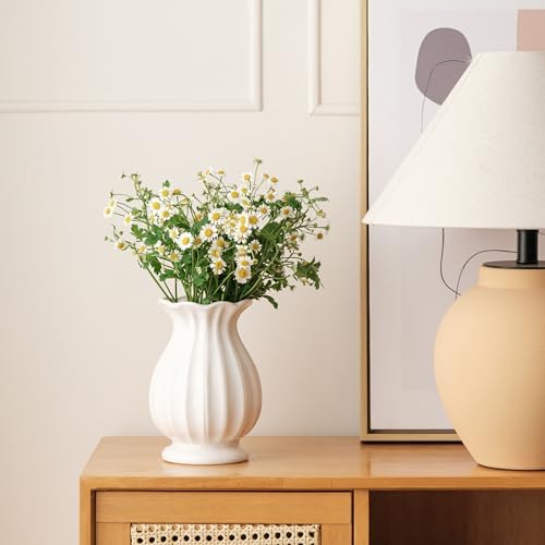 White Ceramic Vase 76 Inch Modern Farmhouse Decor