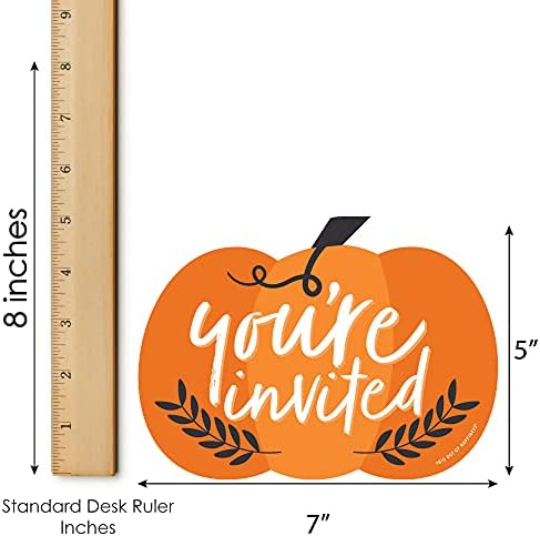 Big Dot of Happiness Fall Pumpkin Fill-In Invitations Set of 12