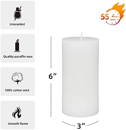 Zest Candle 6 Inch White Pillar Candle