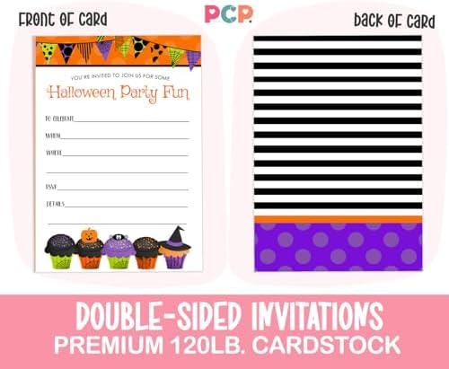 Halloween Birthday Invitations with Envelopes Set of 15
