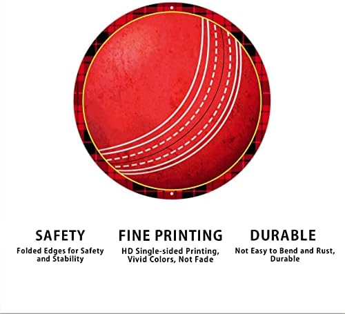 Madcolitote Cricket Ball Welcome Sign 9x9in