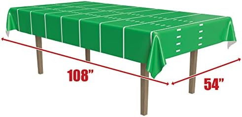 Beistle 3-Piece Football Table Cover 54x108 Green White