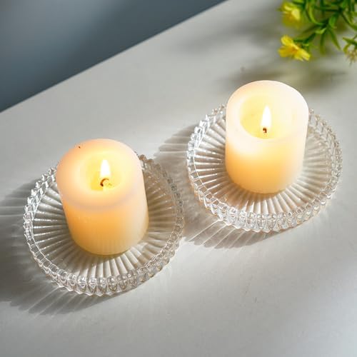 Kanpura 4 Inch Glass Candle Holder Set of 2