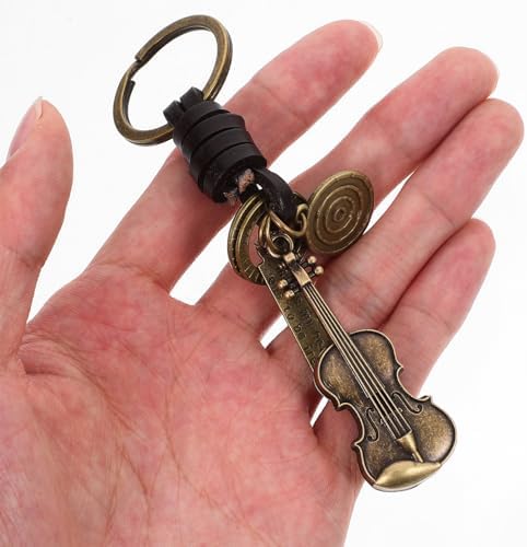 Amosfun Retro Violin Keychain Zinc Alloy Music Pendant