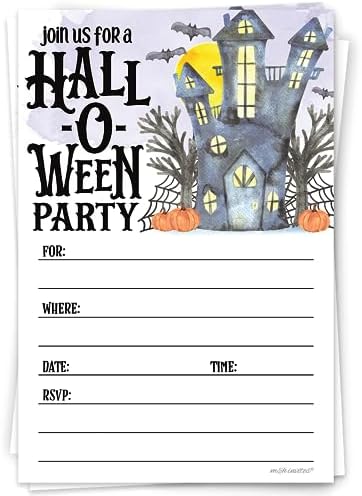 Haunted House Halloween Invitations With Envelopes 20 Count